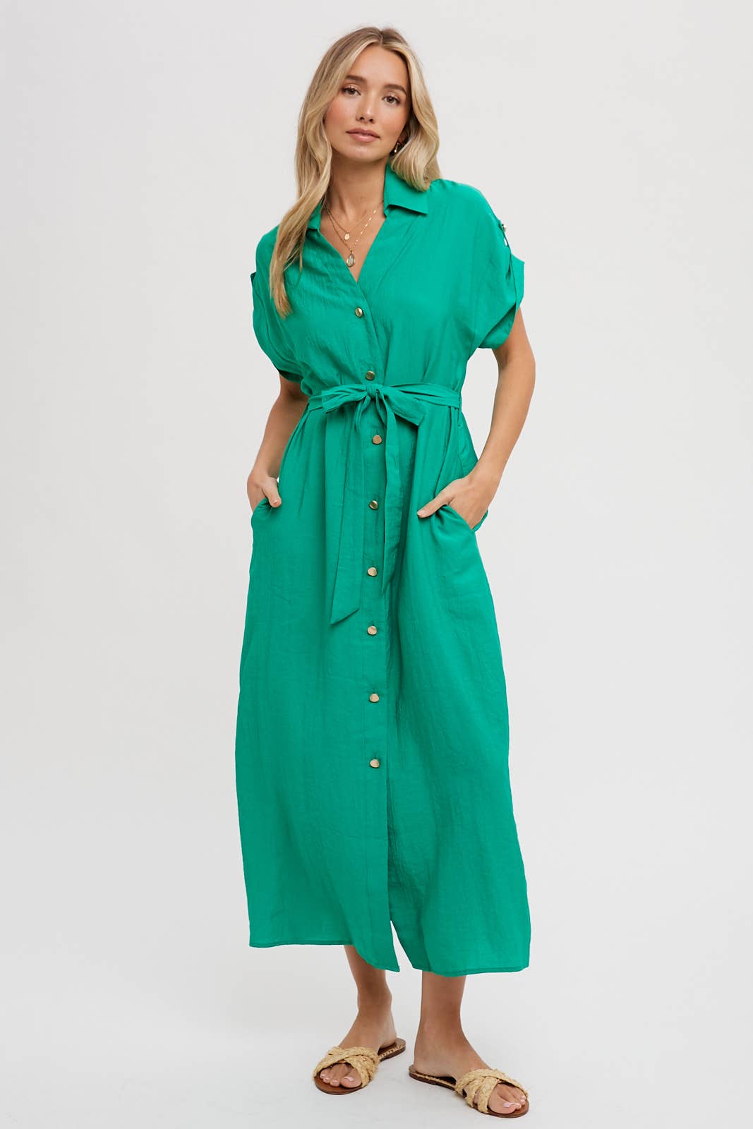 Lewis button down shirt midi dress