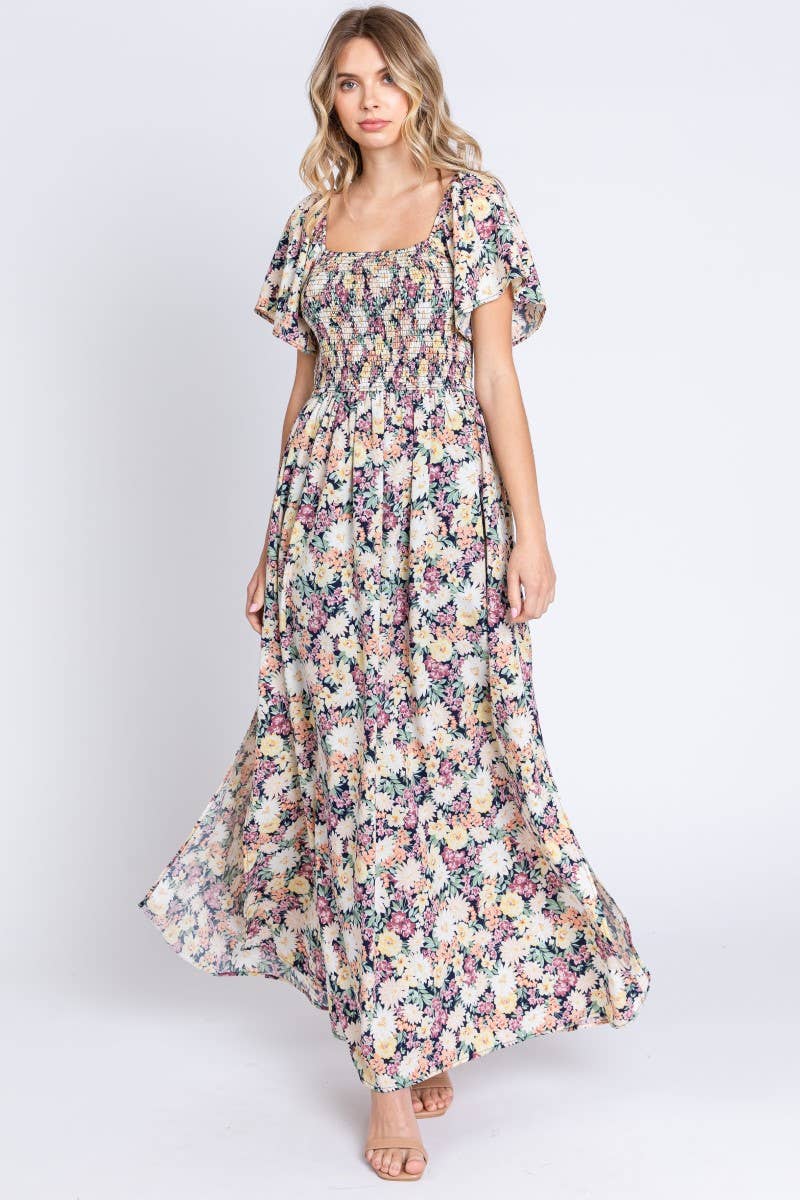 Femme Floral Printed Maxi Dress