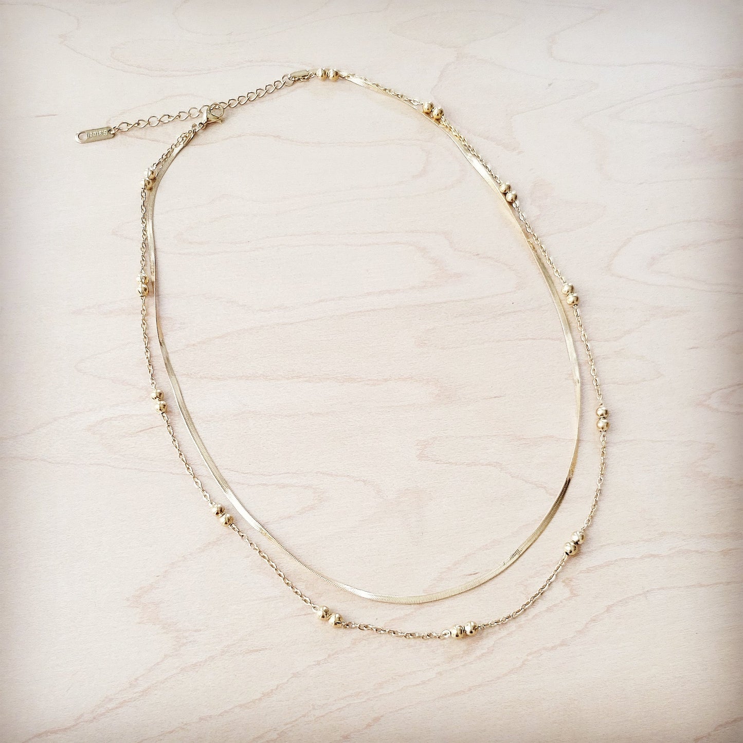 ONLINE EXCLUSIVE Double Strand Gold Necklace Genuine 18 K Gold Plated 261q