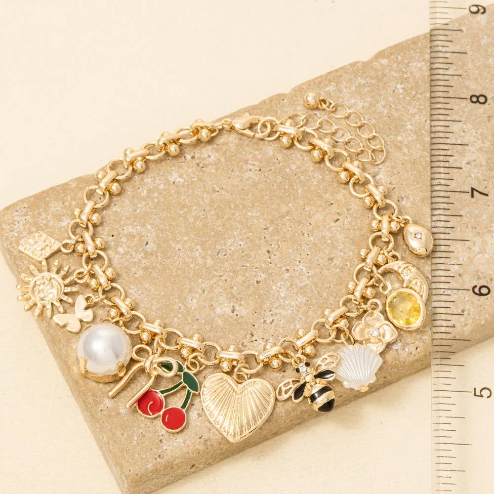 Assorted Charms Chain Bracelet