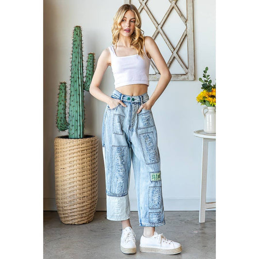 Oli & Hali patchwork denim jeans