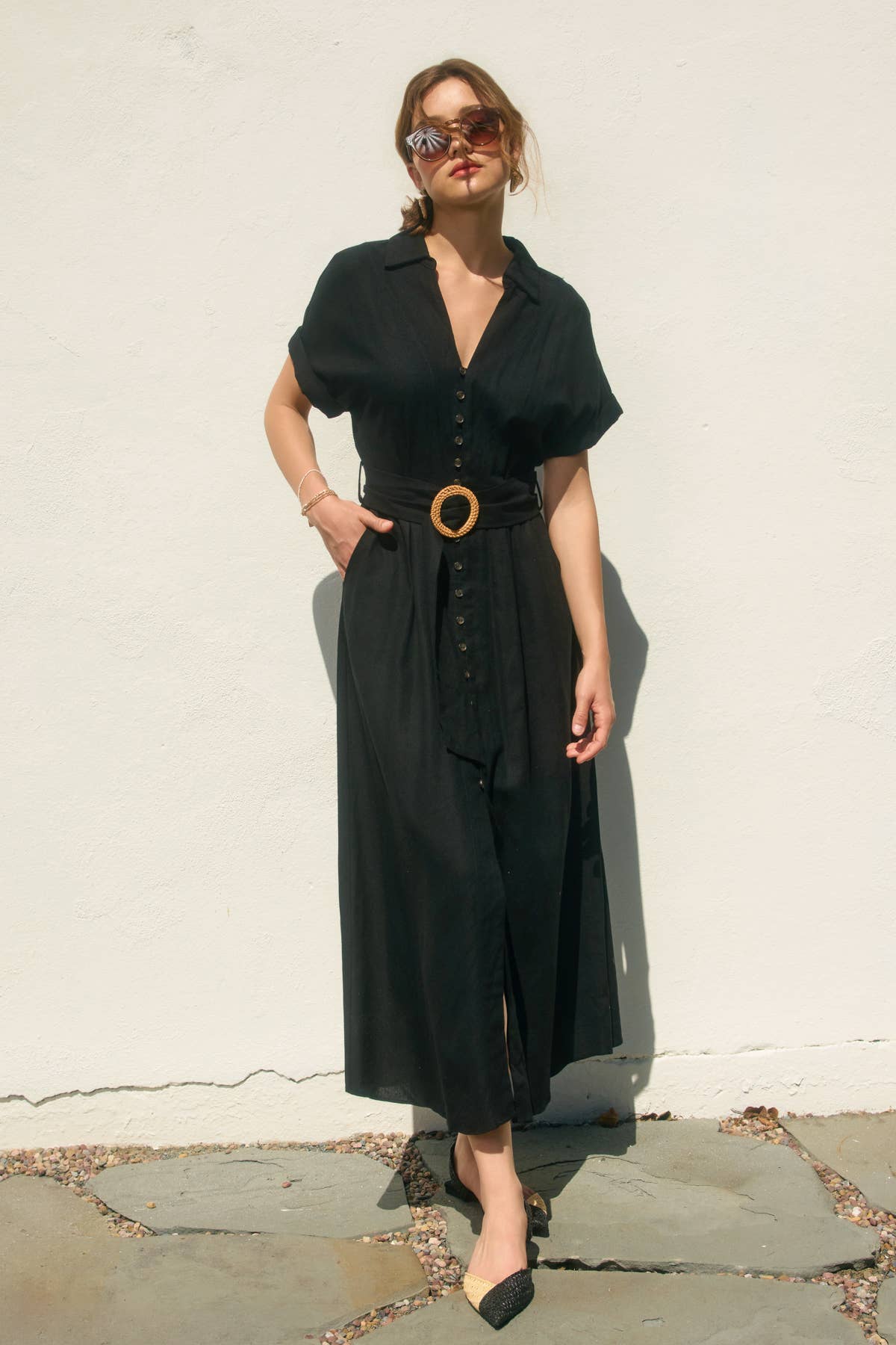 Heaven Sent Wicker Buckle Maxi Dress