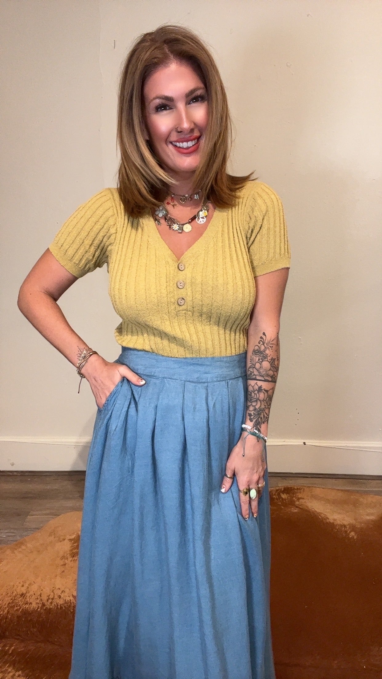 Carly Ribbed Knit Sweater Top