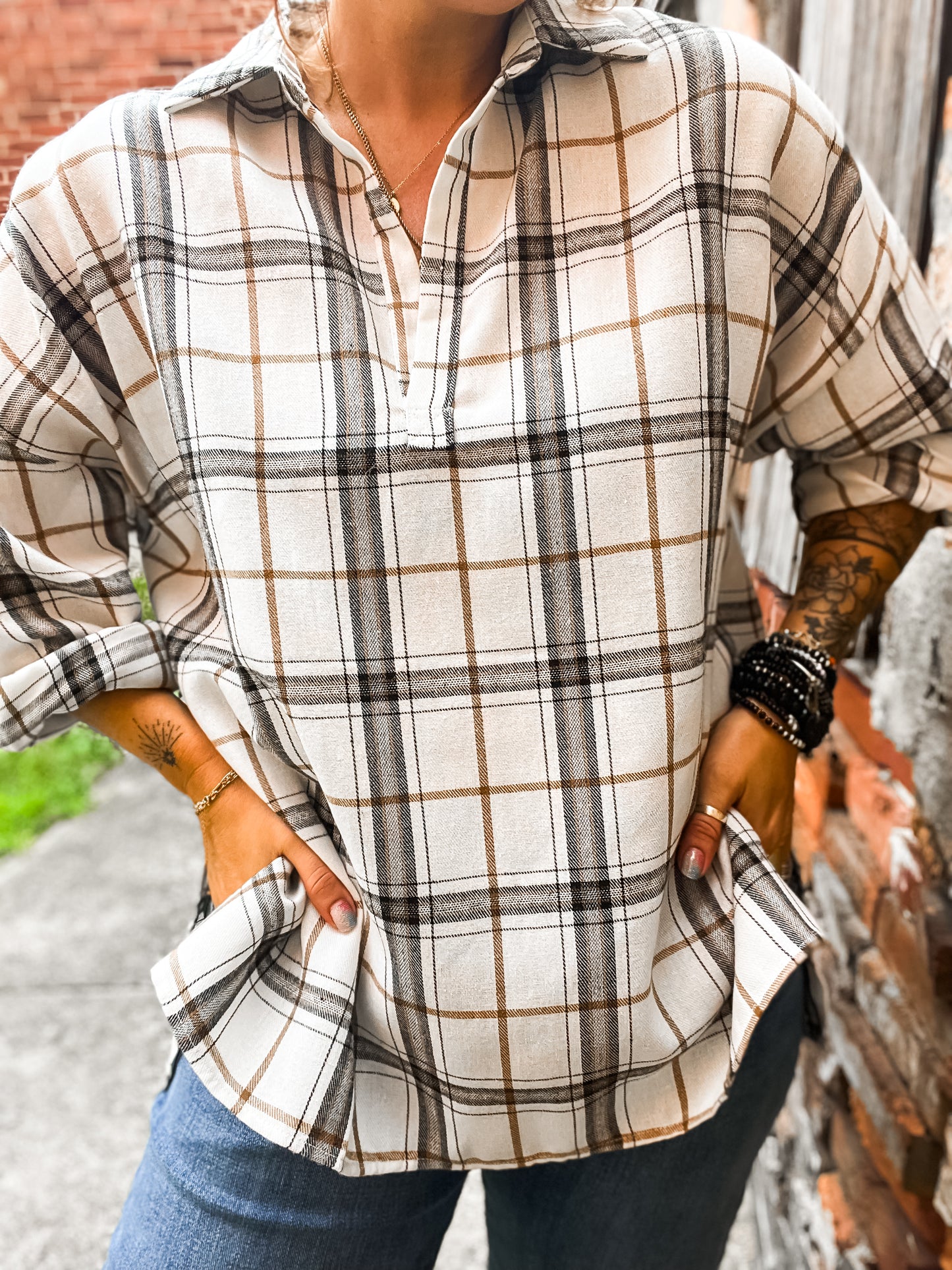 Tamra oversized plaid Shirt