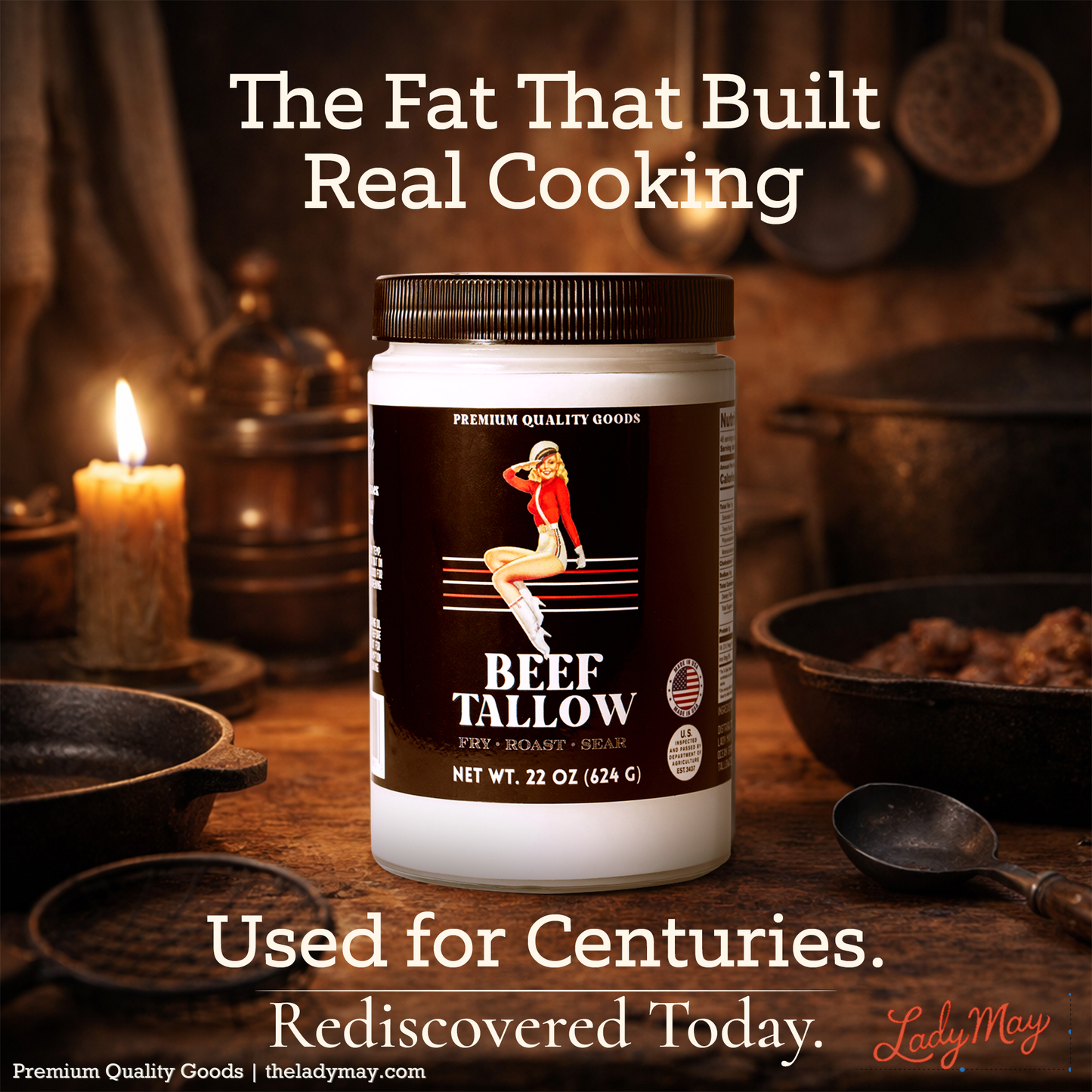 ONLINE EXCLUSIVE 22oz Premium Grass-Fed Beef Tallow | Restaurant-Proven Cooking Fat | Seed Oil-Free
