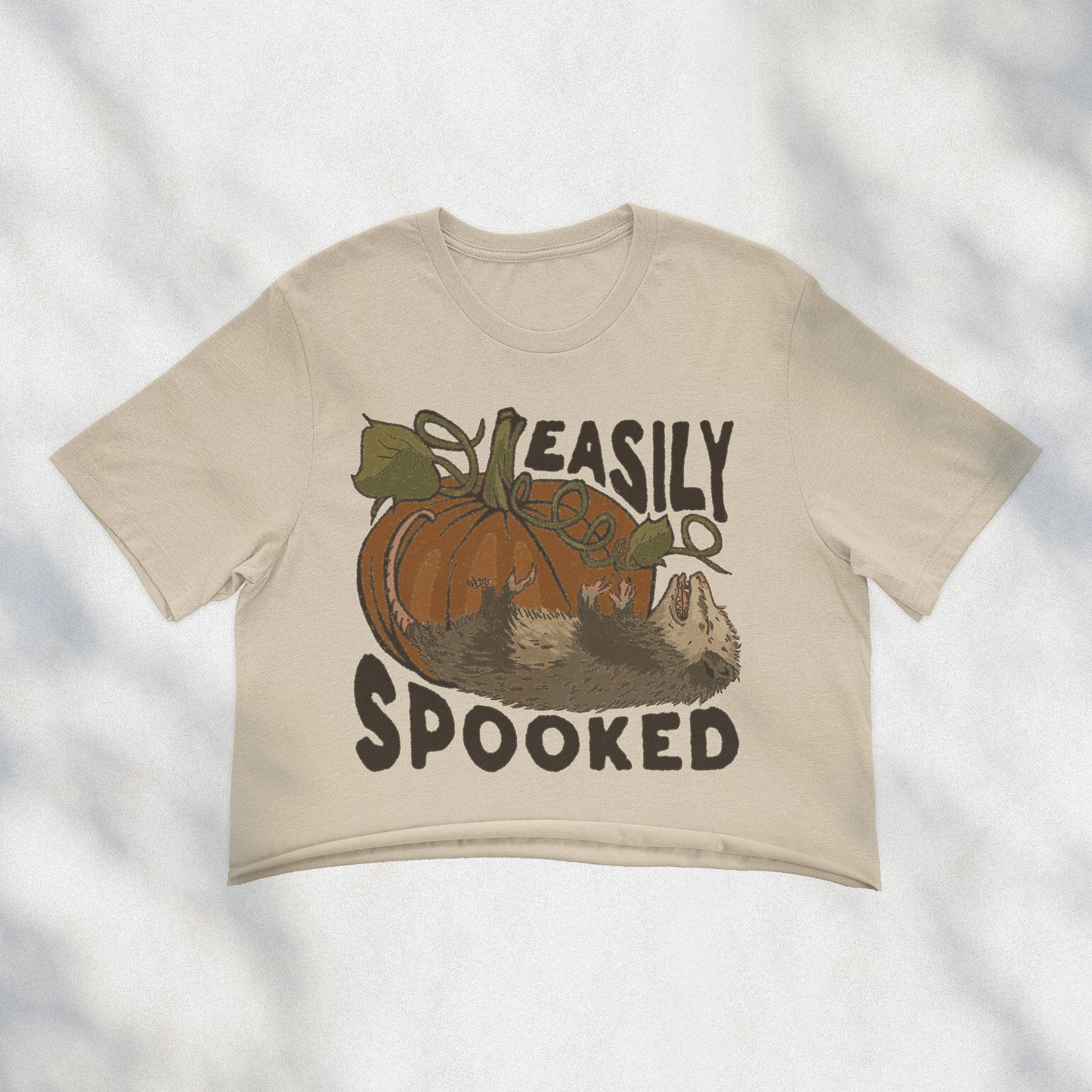 Easily Spooked Possum Halloween Crop Top