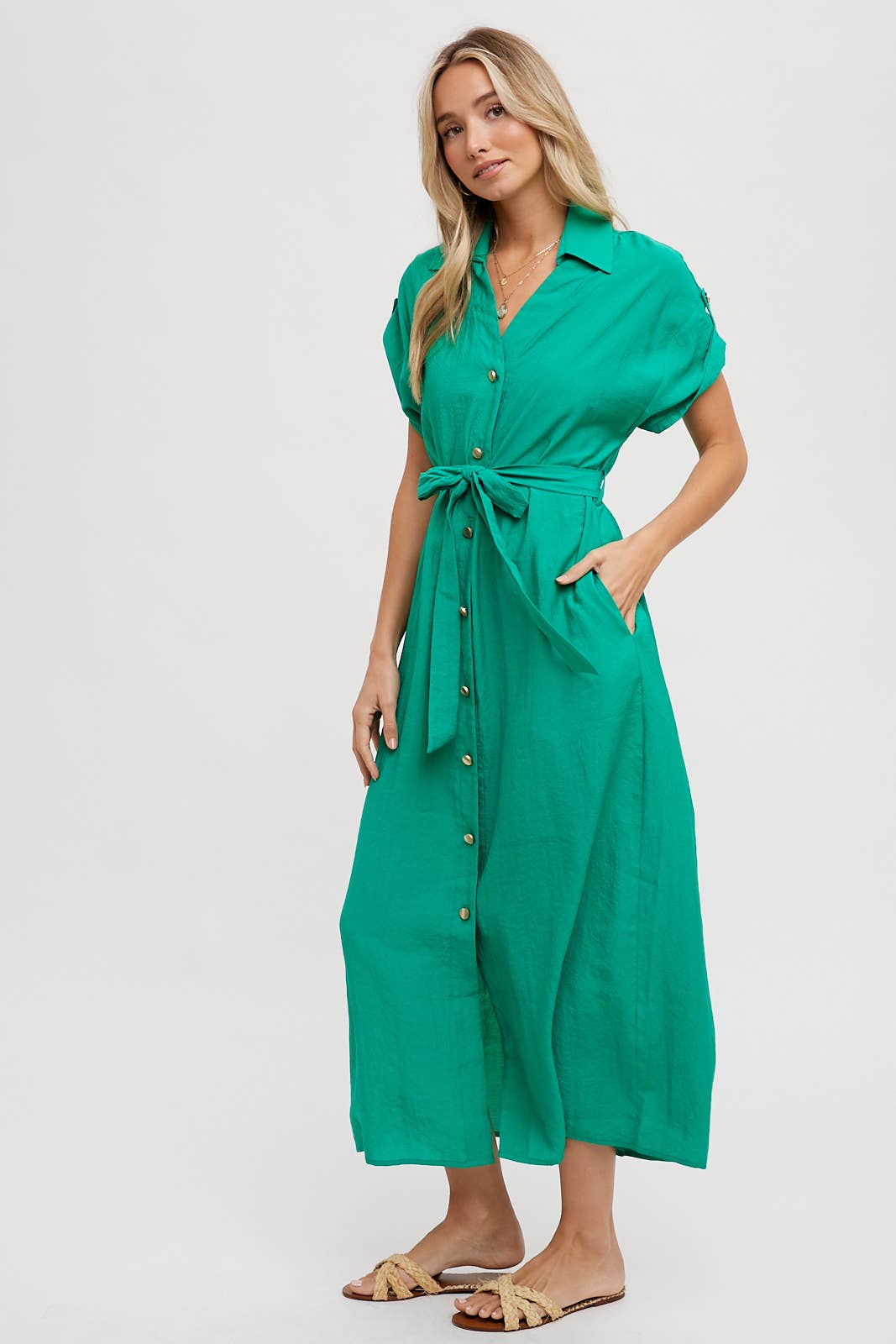 Lewis button down shirt midi dress