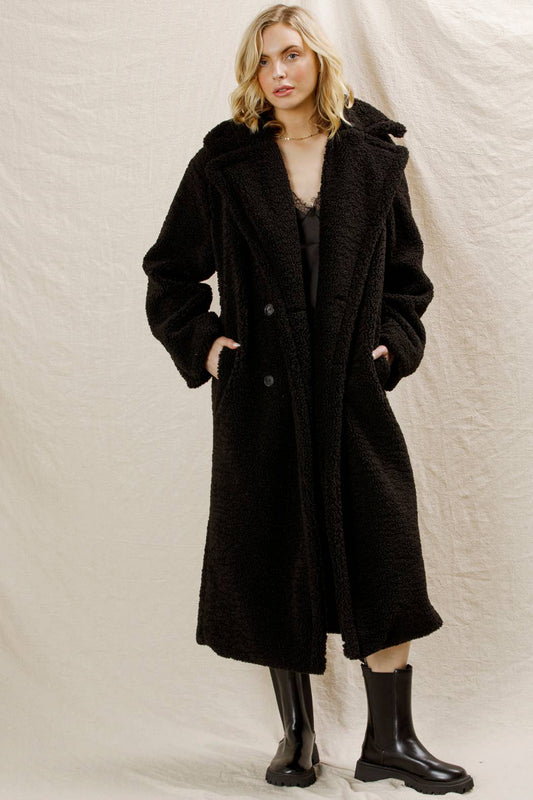 Cozy up Midi Sherpa Coat