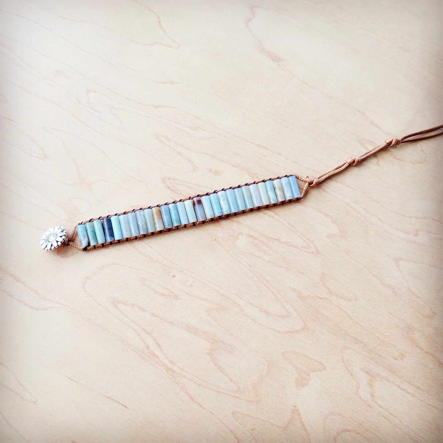 ONLINE EXCLUSIVE Woven Amazonite Stacked Stone Beaded Bracelet 810m