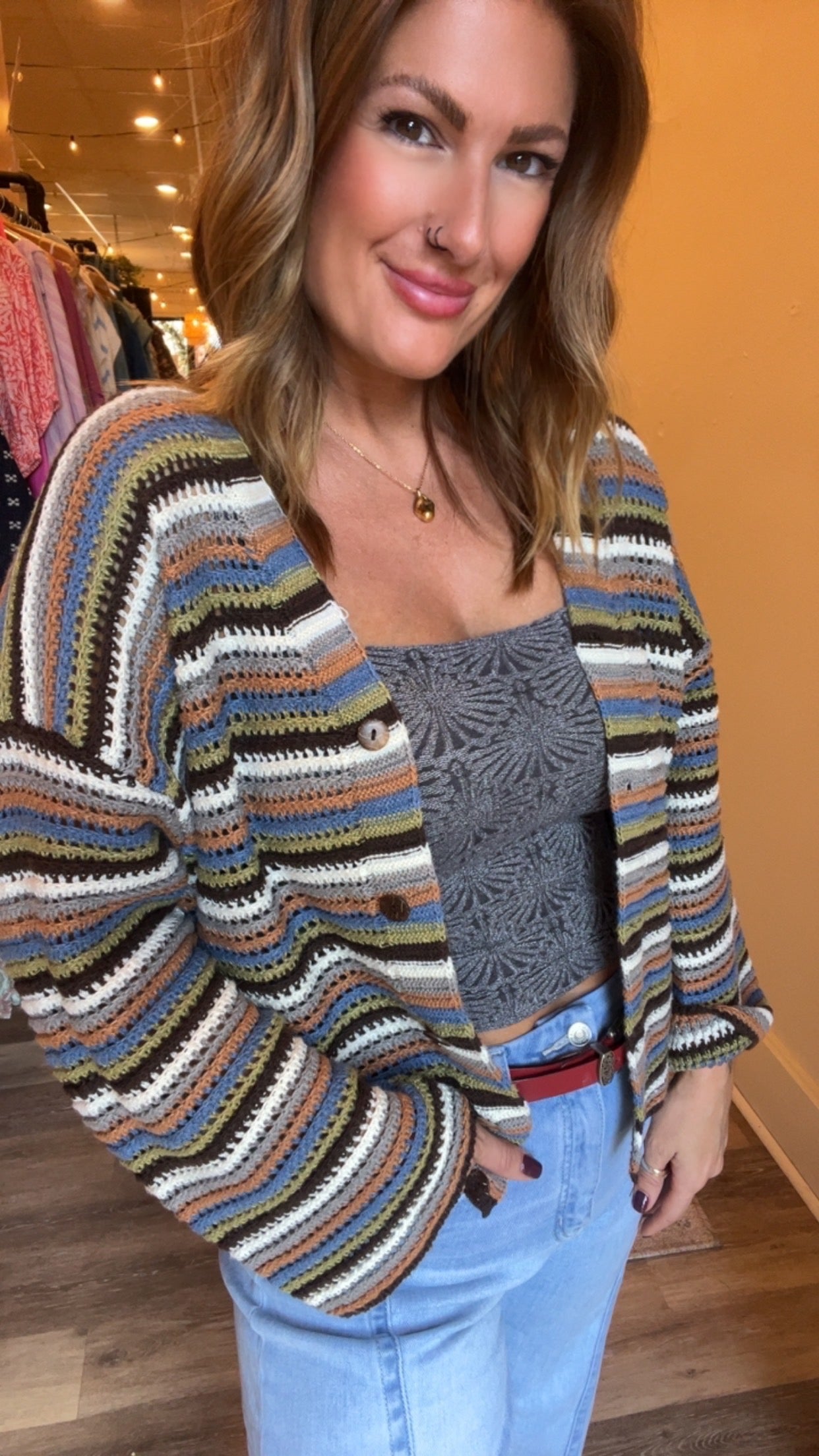 Molly v neck cardigan/top