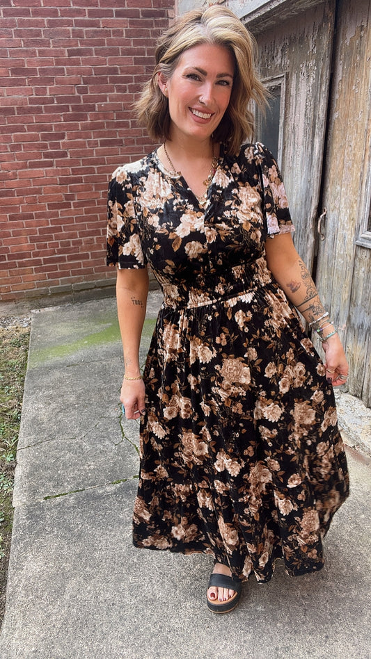 Milena velvet midi dress