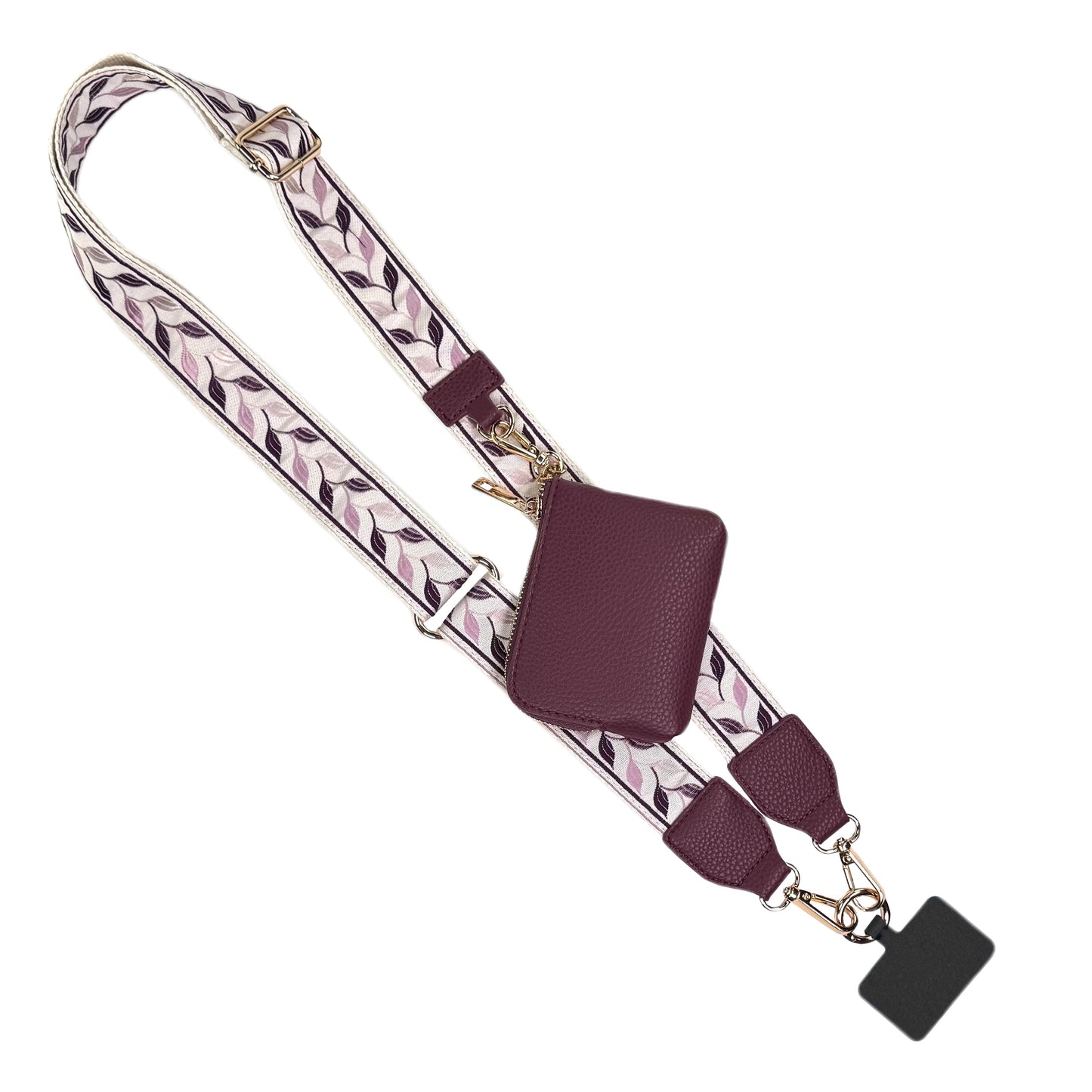 ONLINE EXCLUSIVE Save the Girls Clip & Go Strap Phone w/RFID Pouch Leaf Pattern