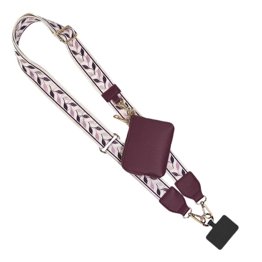 ONLINE EXCLUSIVE Save the Girls Clip & Go Strap Phone w/RFID Pouch Leaf Pattern