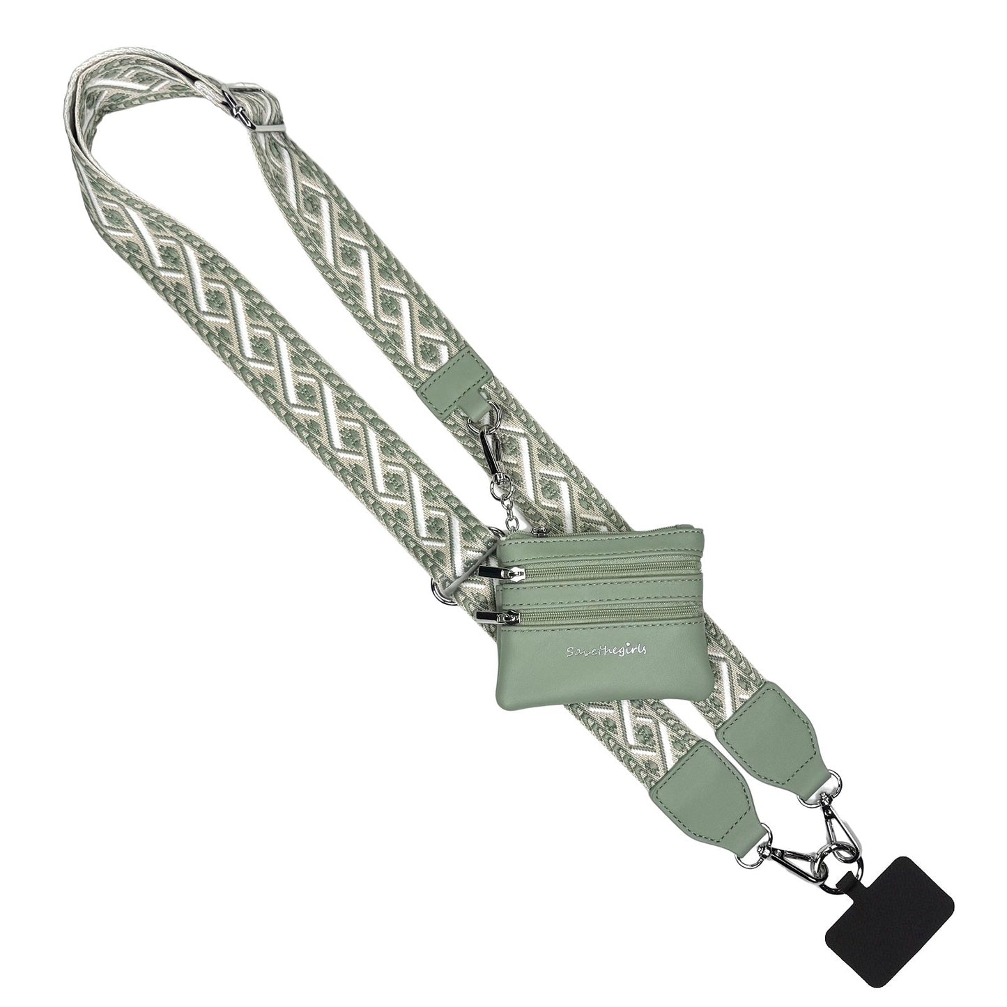 ONLINE EXCLUSIVE Save the girls Clip & Go Strap w/Zippered Pouch phone strap XOXO