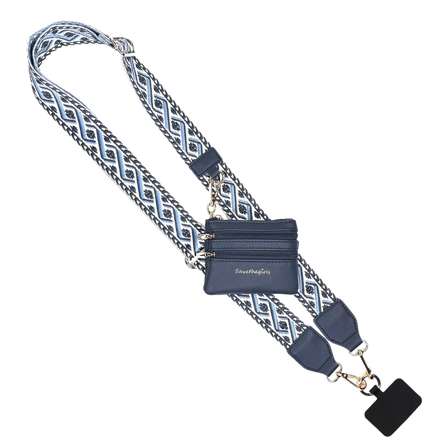 ONLINE EXCLUSIVE Save the girls Clip & Go Strap w/Zippered Pouch phone strap XOXO