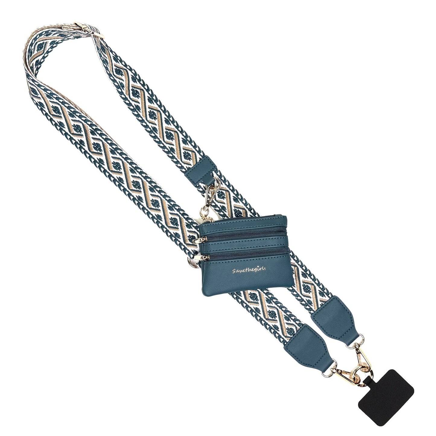 ONLINE EXCLUSIVE Save the girls Clip & Go Strap w/Zippered Pouch phone strap XOXO