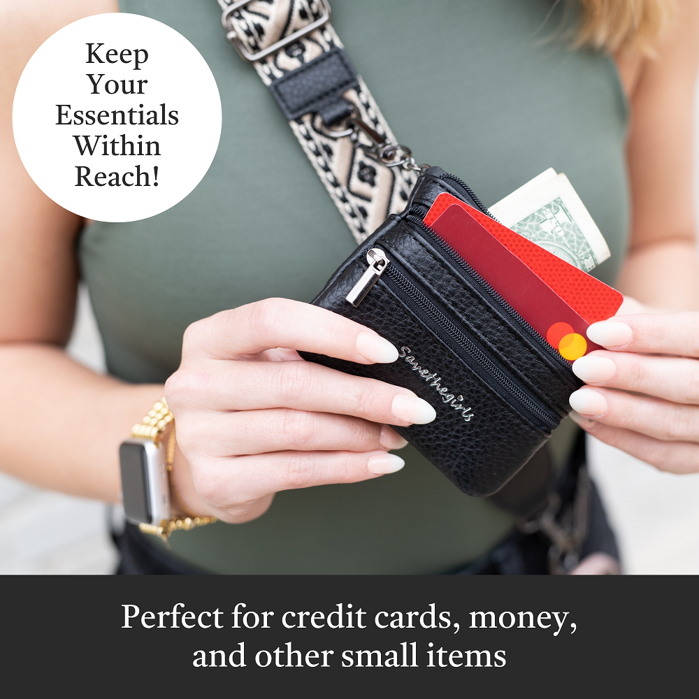 ONLINE EXCLUSIVE Save the girls Clip & Go Strap w/Zippered Pouch phone strap XOXO