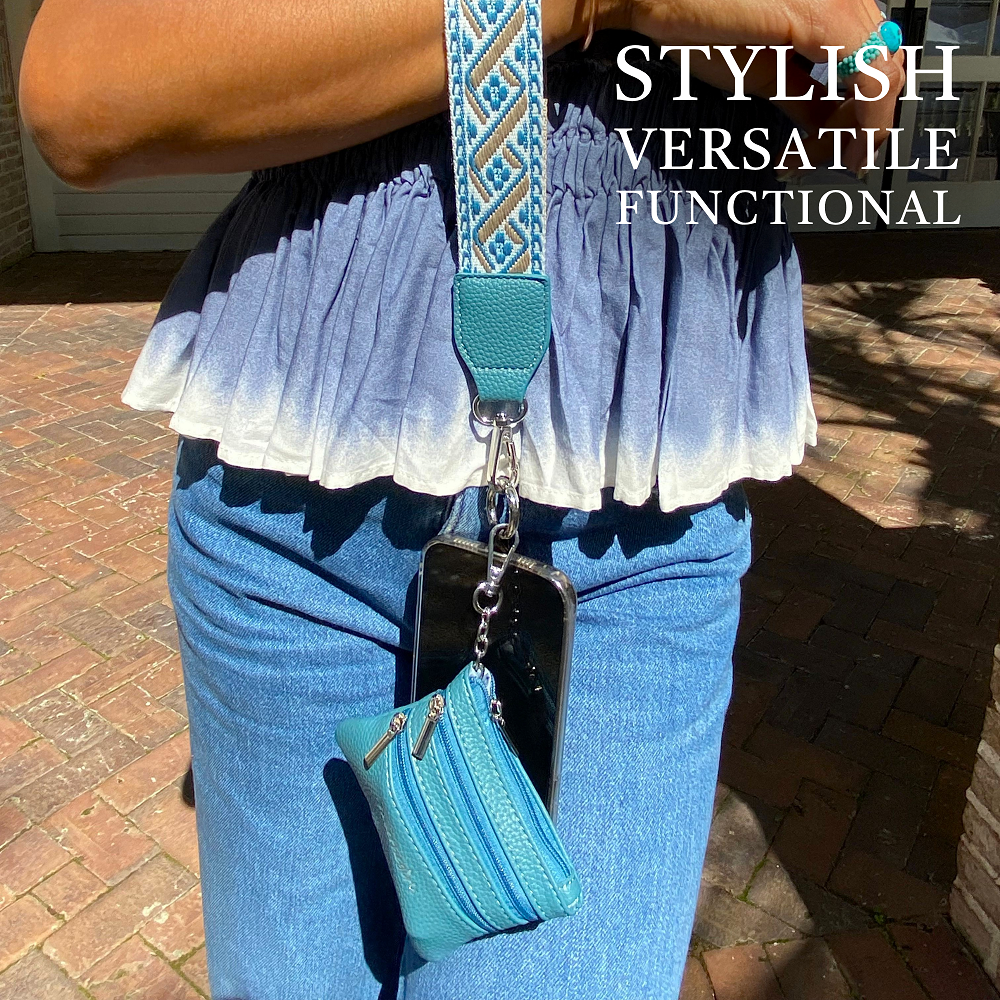 ONLINE EXCLUSIVE Save the girls Clip & Go Strap w/Zippered Pouch phone strap XOXO
