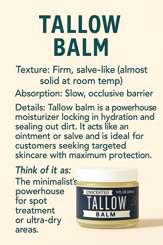 ONLINE EXCLUSIVE Unscented Tallow Skincare 9oz Trio - Whipped Moisturizer, Body Butter & Balm | Lady May Tallow