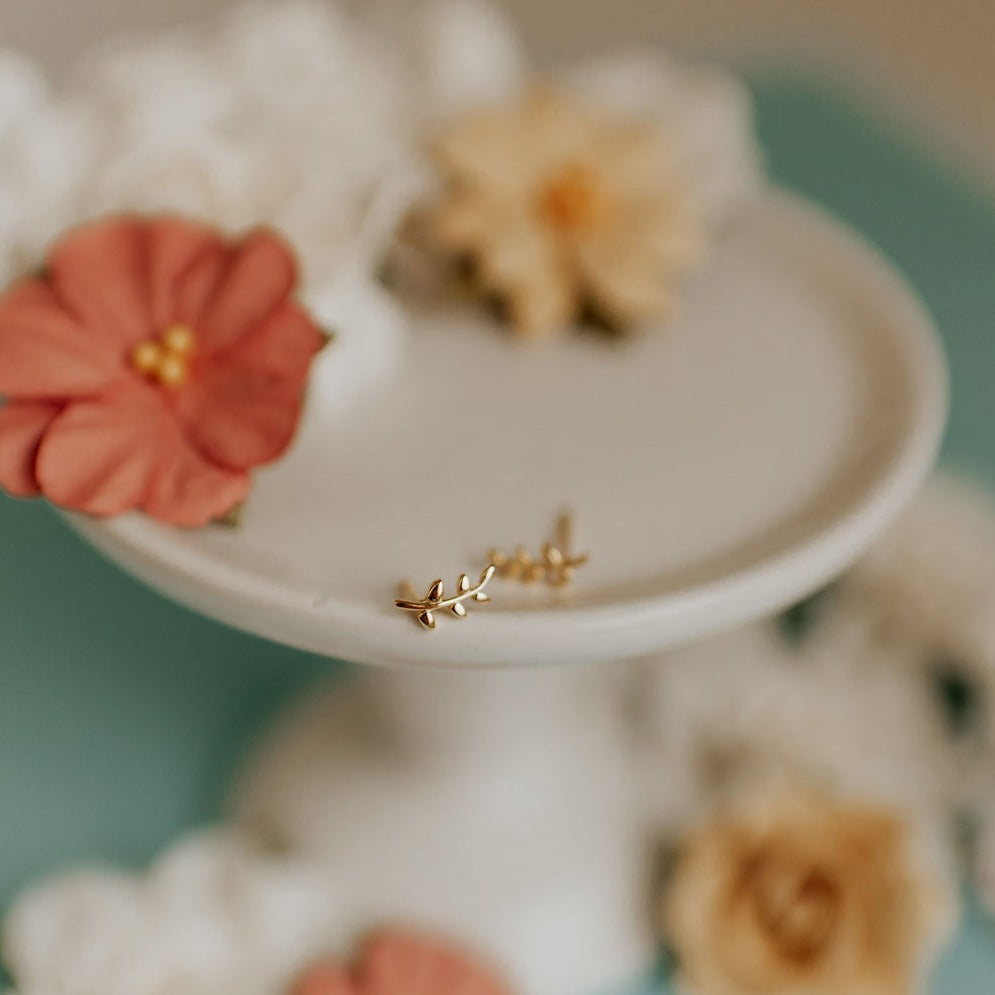 ONLINE EXCLUSIVE - Gold leaf studs