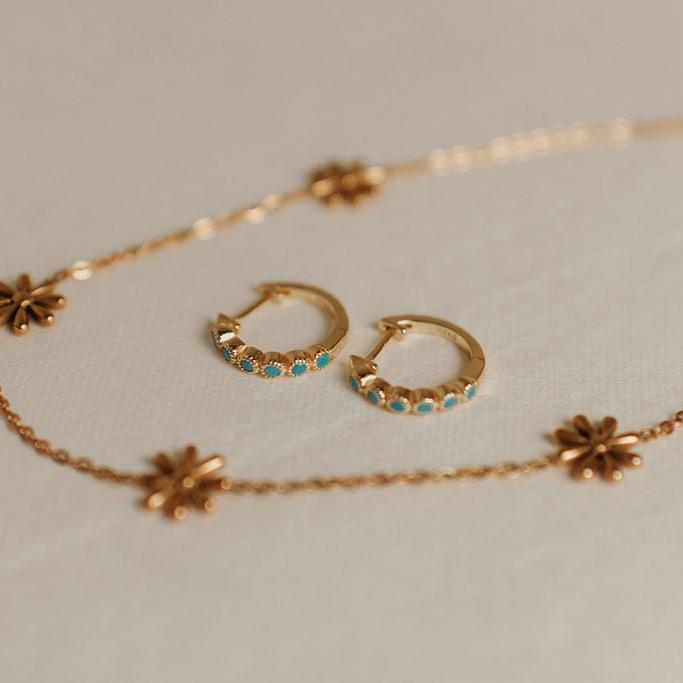 ONLINE EXCLUSIVES Gaby Turquoise Hoops