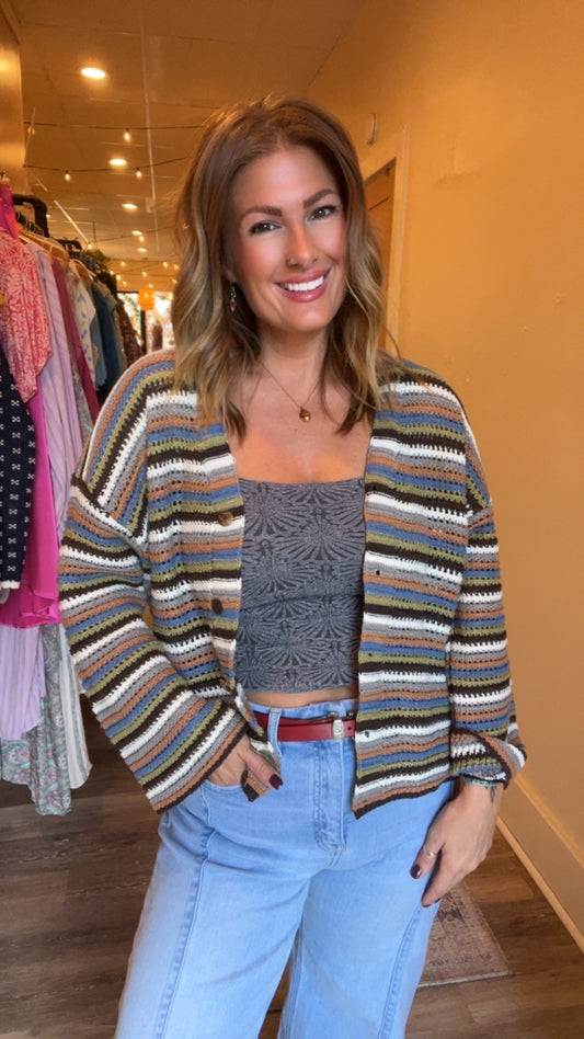 Molly v neck cardigan/top
