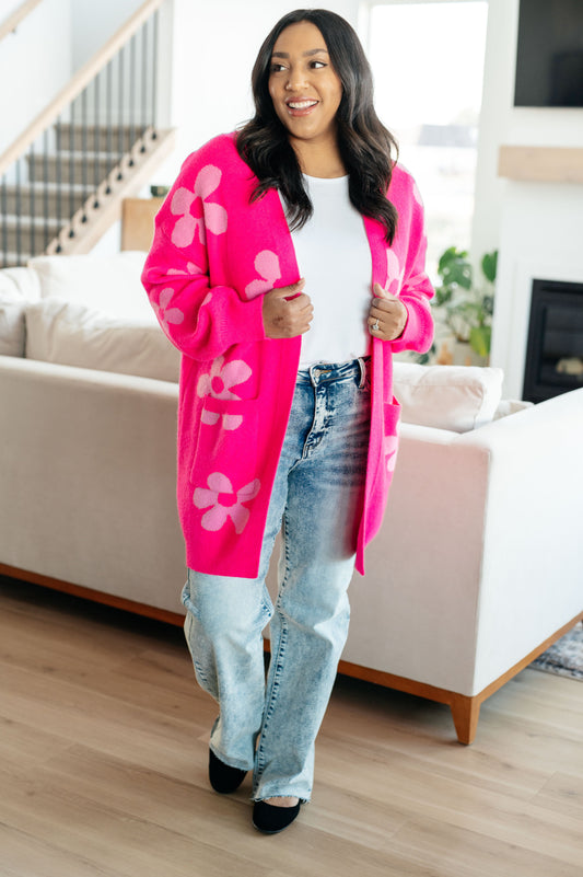 ONLINE EXCLUSIVE Enough Anyways Floral Cardigan in Pink