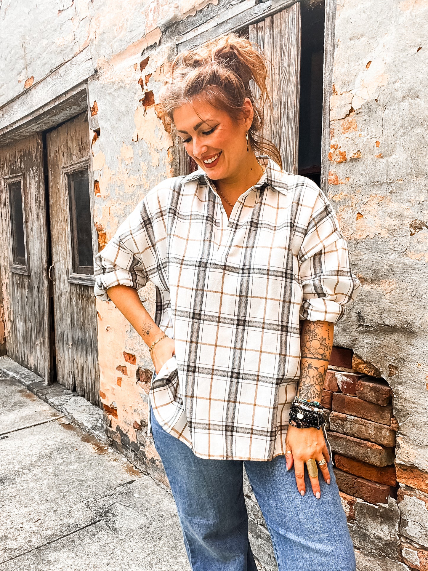 Tamra oversized plaid Shirt