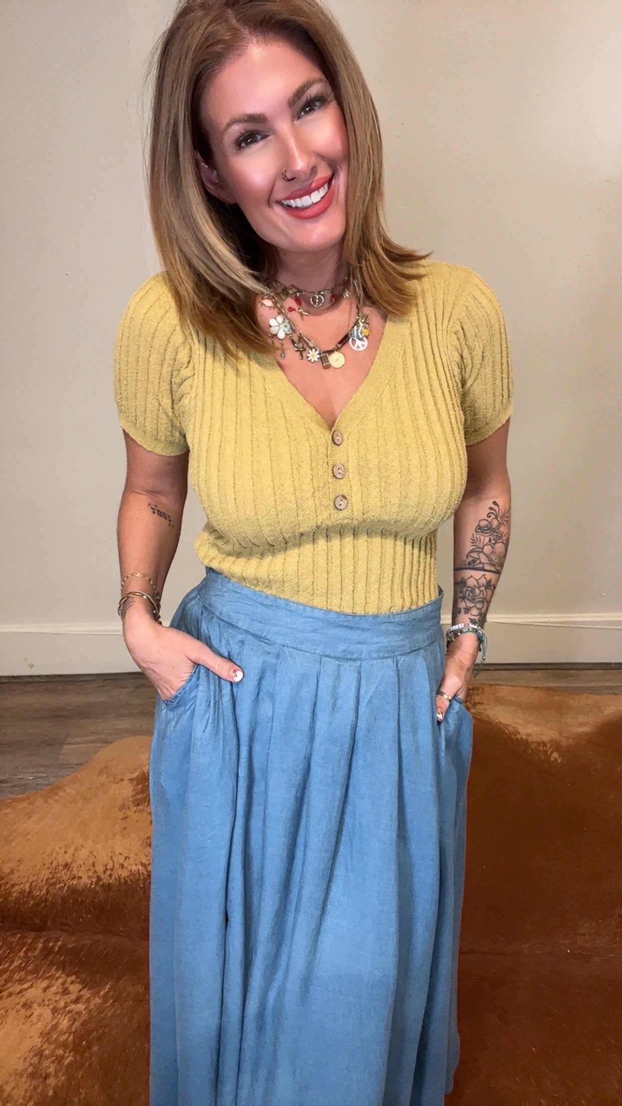 Carly Ribbed Knit Sweater Top
