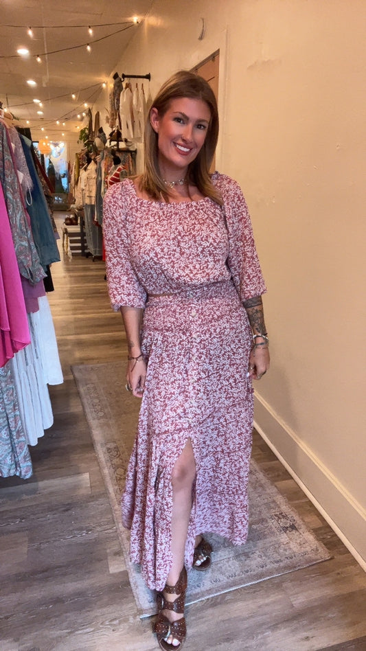 Laurel Floral smocked skirt