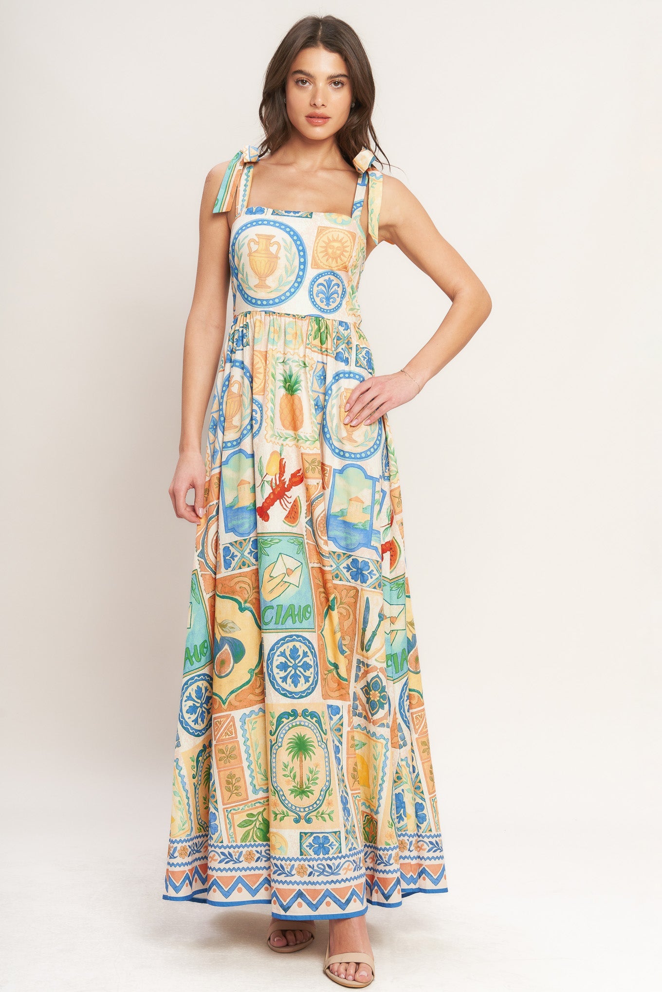 ONLINE EXCLUSIVE - Amalfi postcard maxi dress