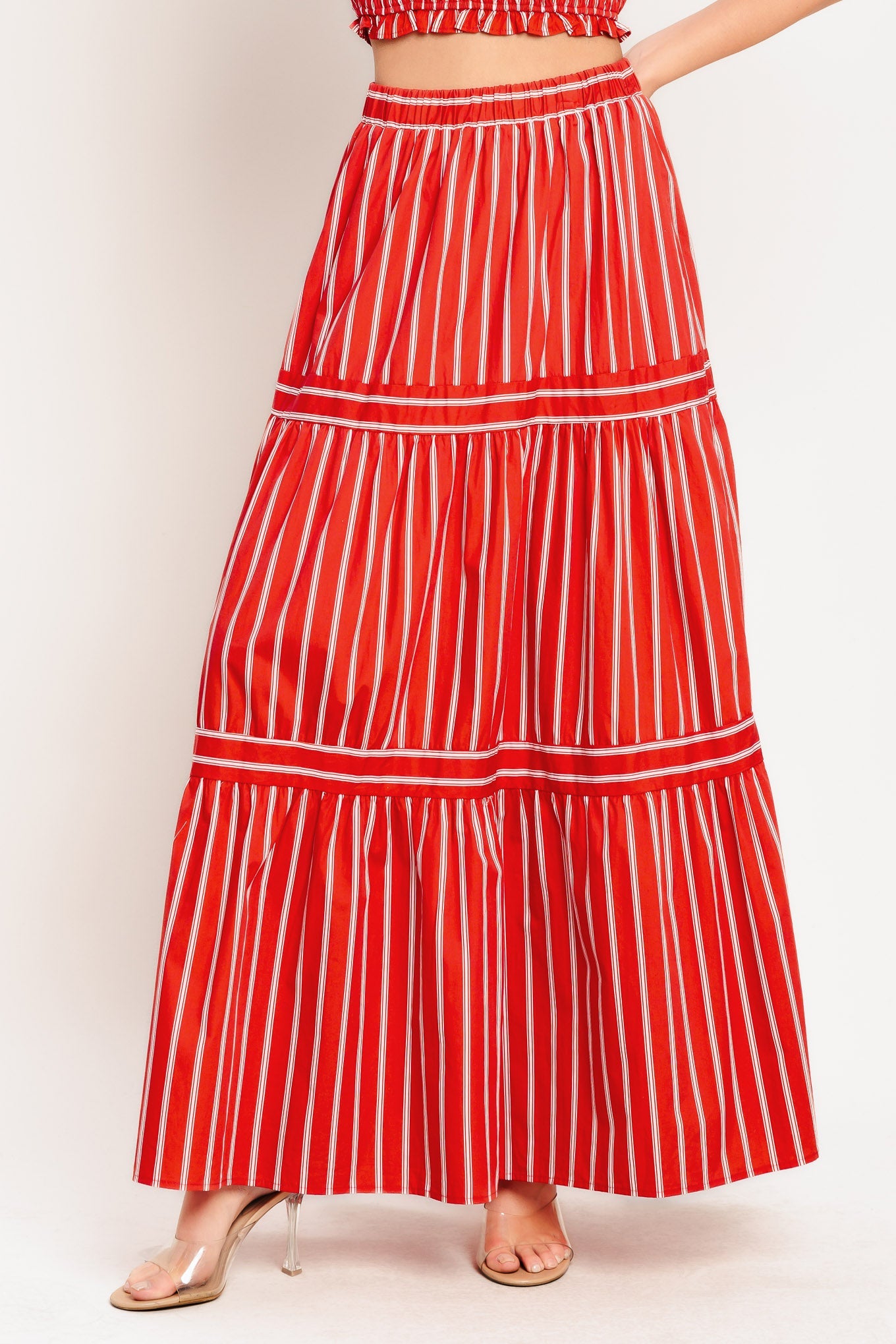 ONLINE EXCLUSIVE - Sunset stripe maxi skirt