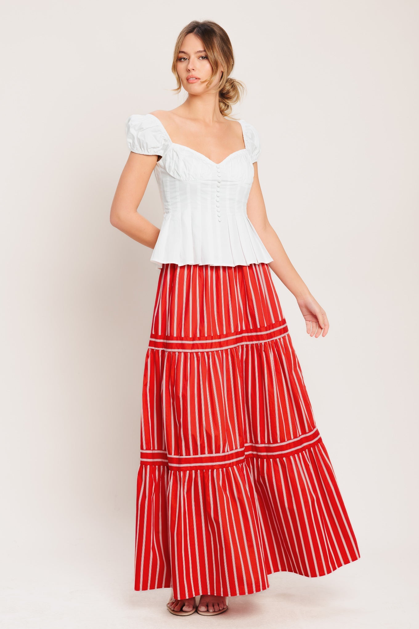 ONLINE EXCLUSIVE - Sunset stripe maxi skirt