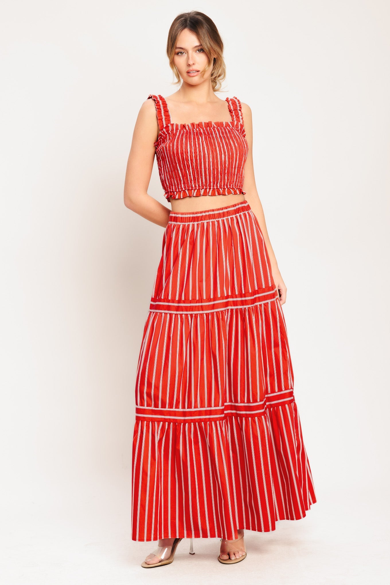 ONLINE EXCLUSIVE - Sunset stripe maxi skirt