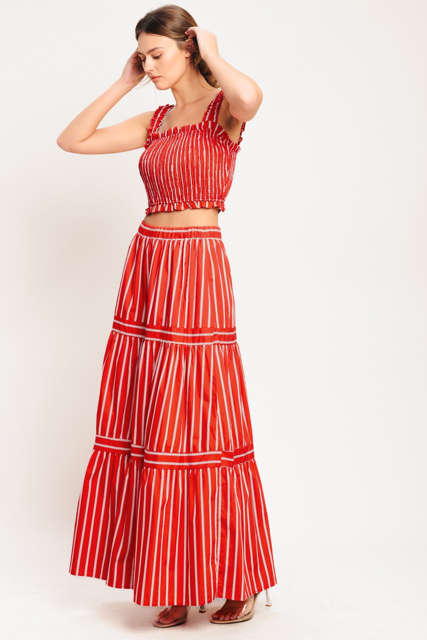 ONLINE EXCLUSIVE - Sunset stripe maxi skirt