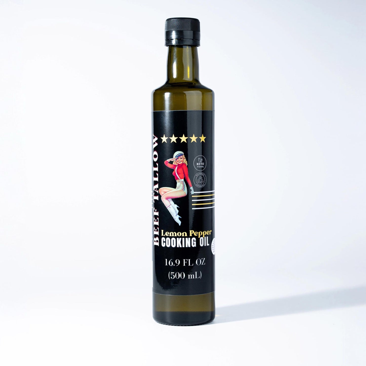 ONLINE EXCLUSIVE Lady May Tallow Cooking Oil Trio Bundle | Grass-Fed Beef Tallow & Olive Oil | Original, Rosemary Garlic & Lemon Pepper | Clean High-Heat Cooking from Our Restaurant Kitchen