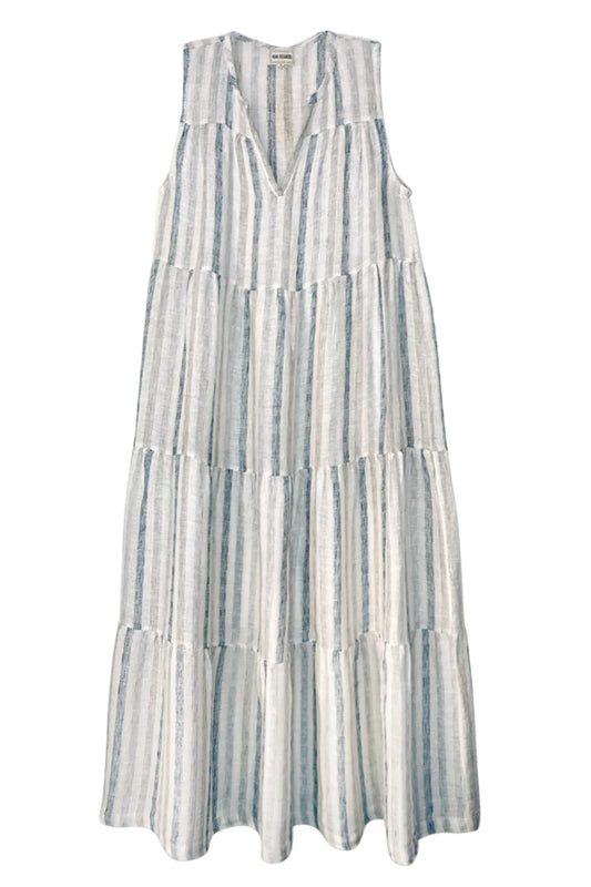 Semi Sheer Stripe Sleeveless Maxi Dress