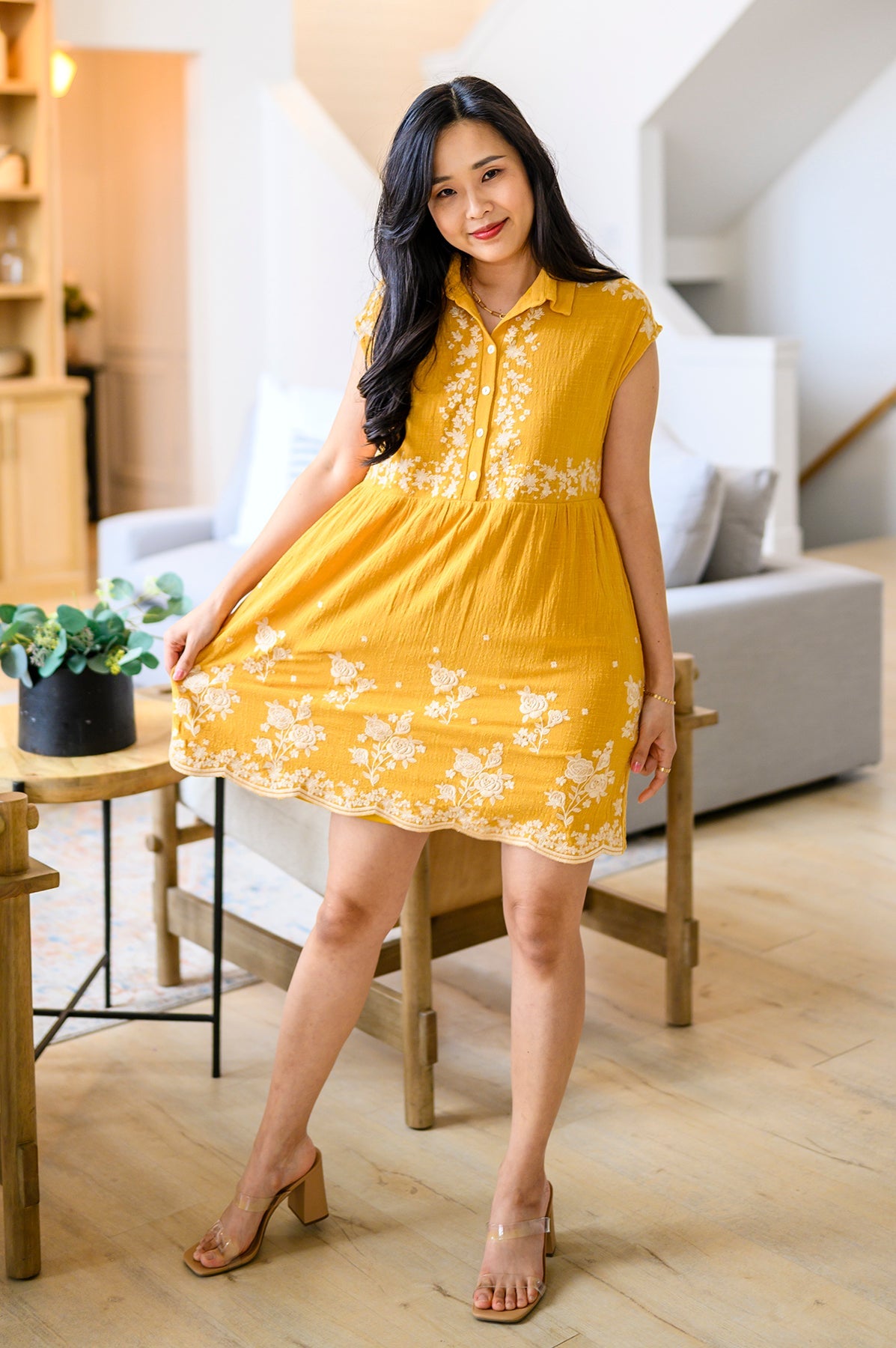 ONLINE EXCLUSIVE Marigold Embroidered Dress