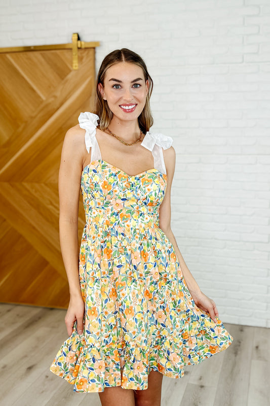 ONLINE EXCLUSIVE Miss Frills A Lot Flare Mini Dress in Orange