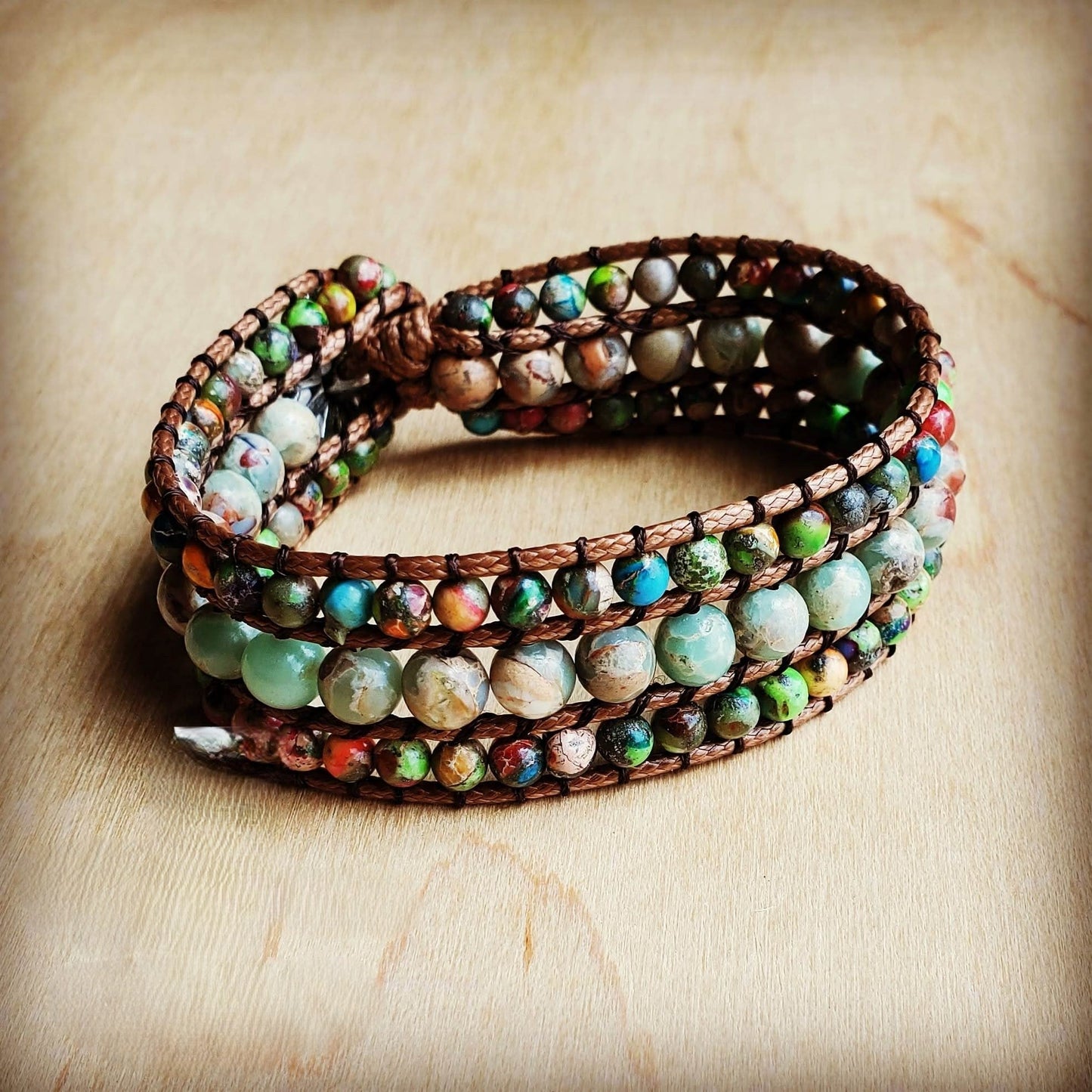 ONLINE EXCLUSIVE Impression Jasper Woven Bracelet-Multi Colored 805m