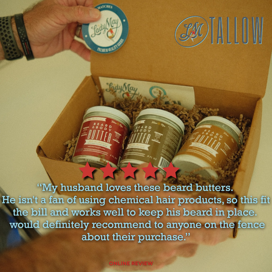 ONLINE EXCLUSIVE Tallow Man Tobacco Vanilla Beard + Body Butter | Men's Grooming | Grass-Fed Tallow | 9oz