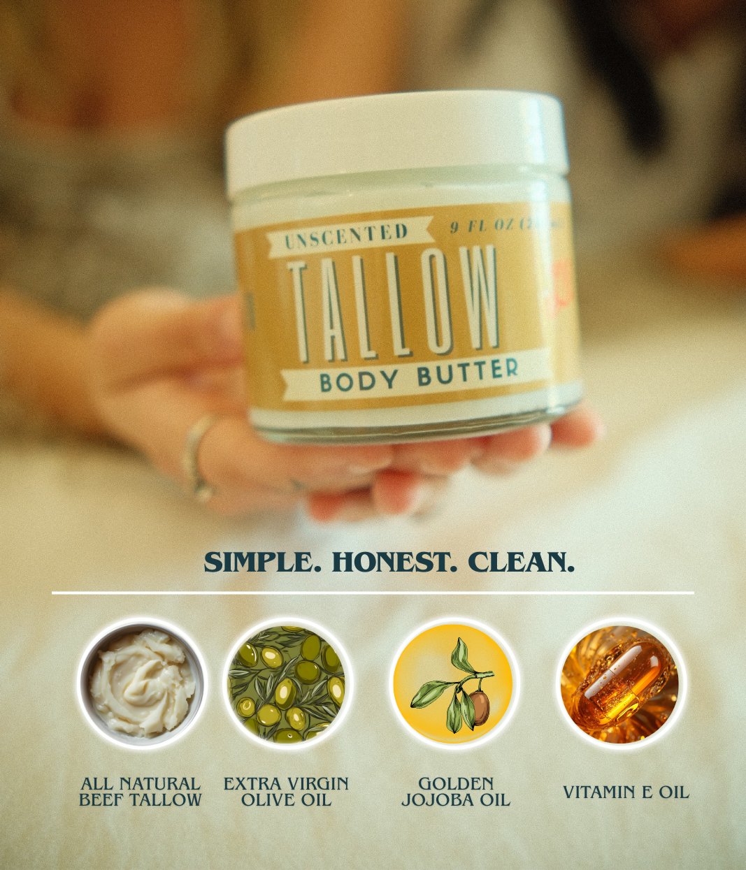 ONLINE EXCLUSIVE Original Tallow Body Butter – Unscented Grass-Fed Beef Tallow Moisturizer | Lady May