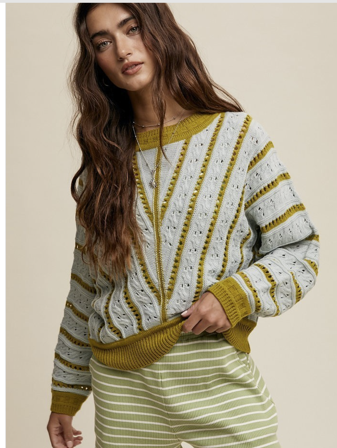 Greta Pointelle Knit Sweater