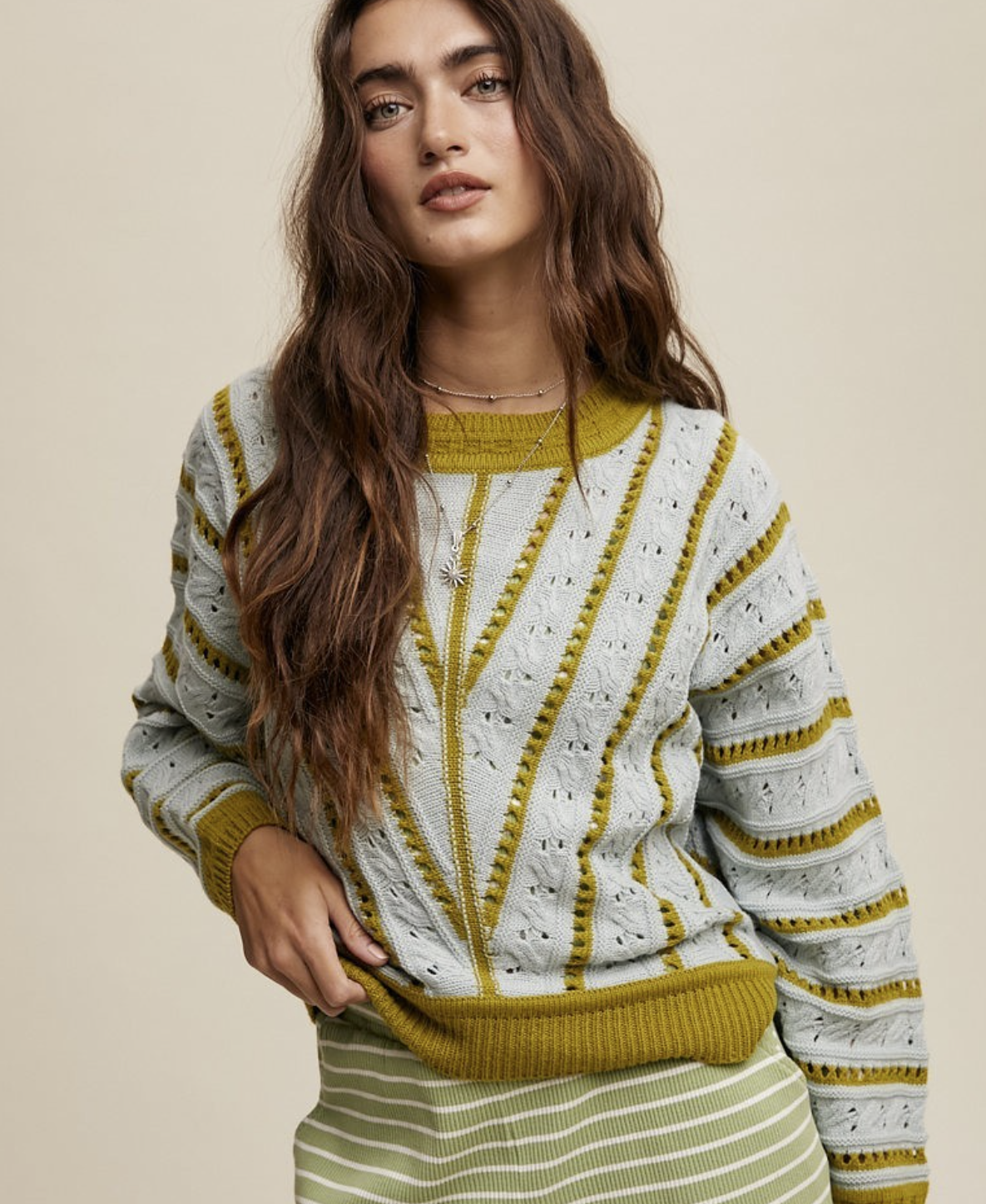 Greta Pointelle Knit Sweater