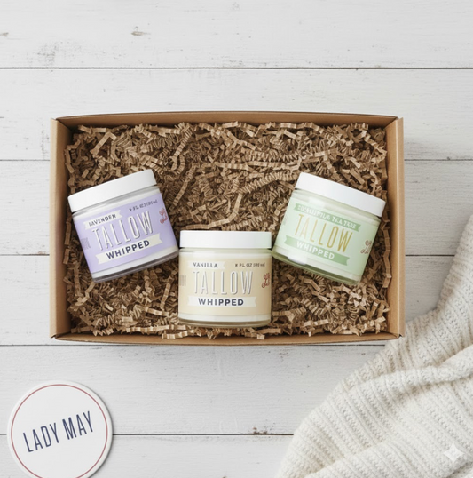 ONLINE EXCLUSIVE Scented Whipped Tallow Trio - 9oz Lavender, Vanilla Bean & Eucalyptus Tea Tree | Grass-Fed Skincare Bundle