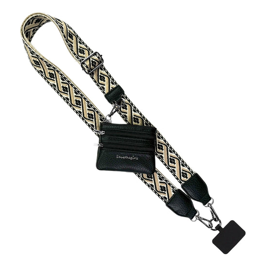 ONLINE EXCLUSIVE Save the girls Clip & Go Strap w/Zippered Pouch phone strap XOXO
