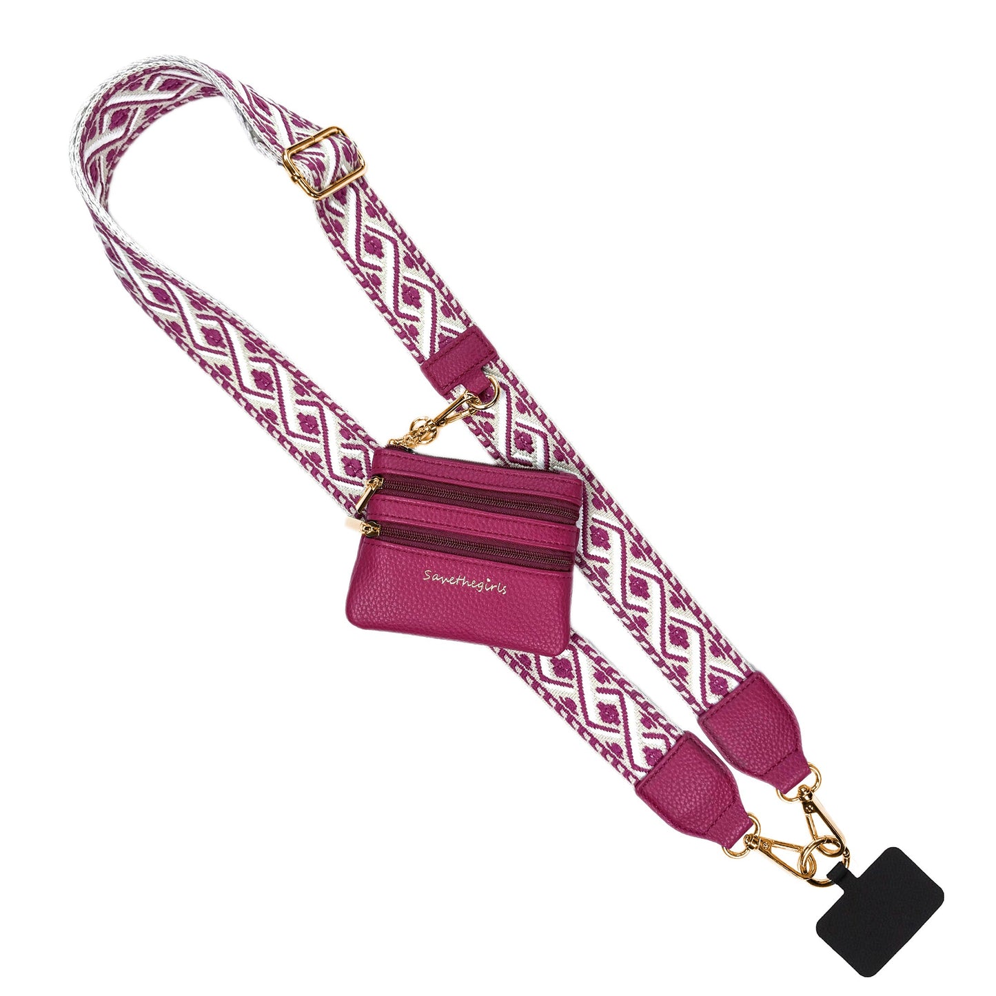 ONLINE EXCLUSIVE Save the girls Clip & Go Strap w/Zippered Pouch phone strap XOXO