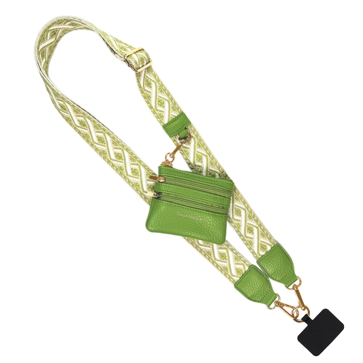 ONLINE EXCLUSIVE Save the girls Clip & Go Strap w/Zippered Pouch phone strap XOXO