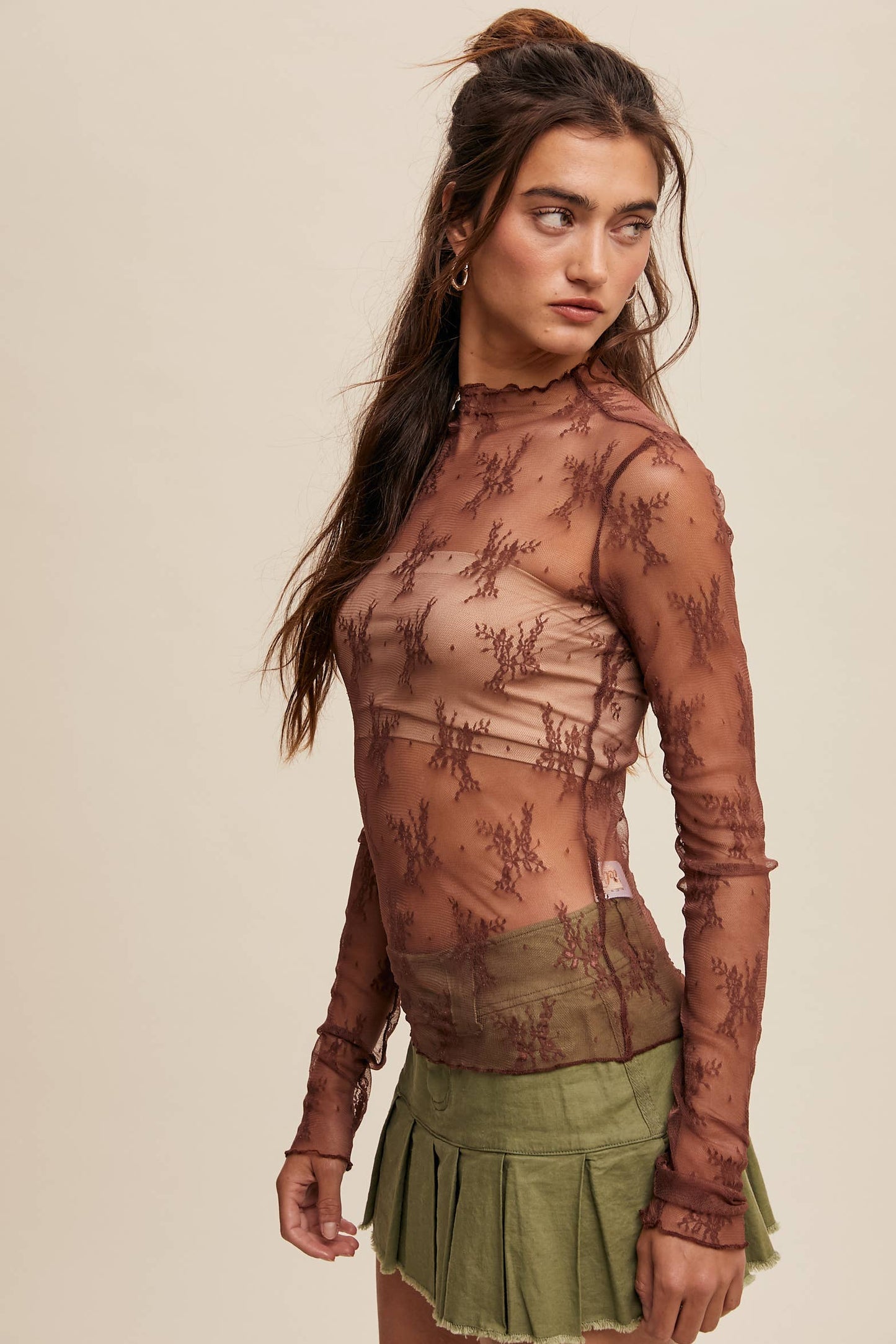 Sheer Lace Long sleeve