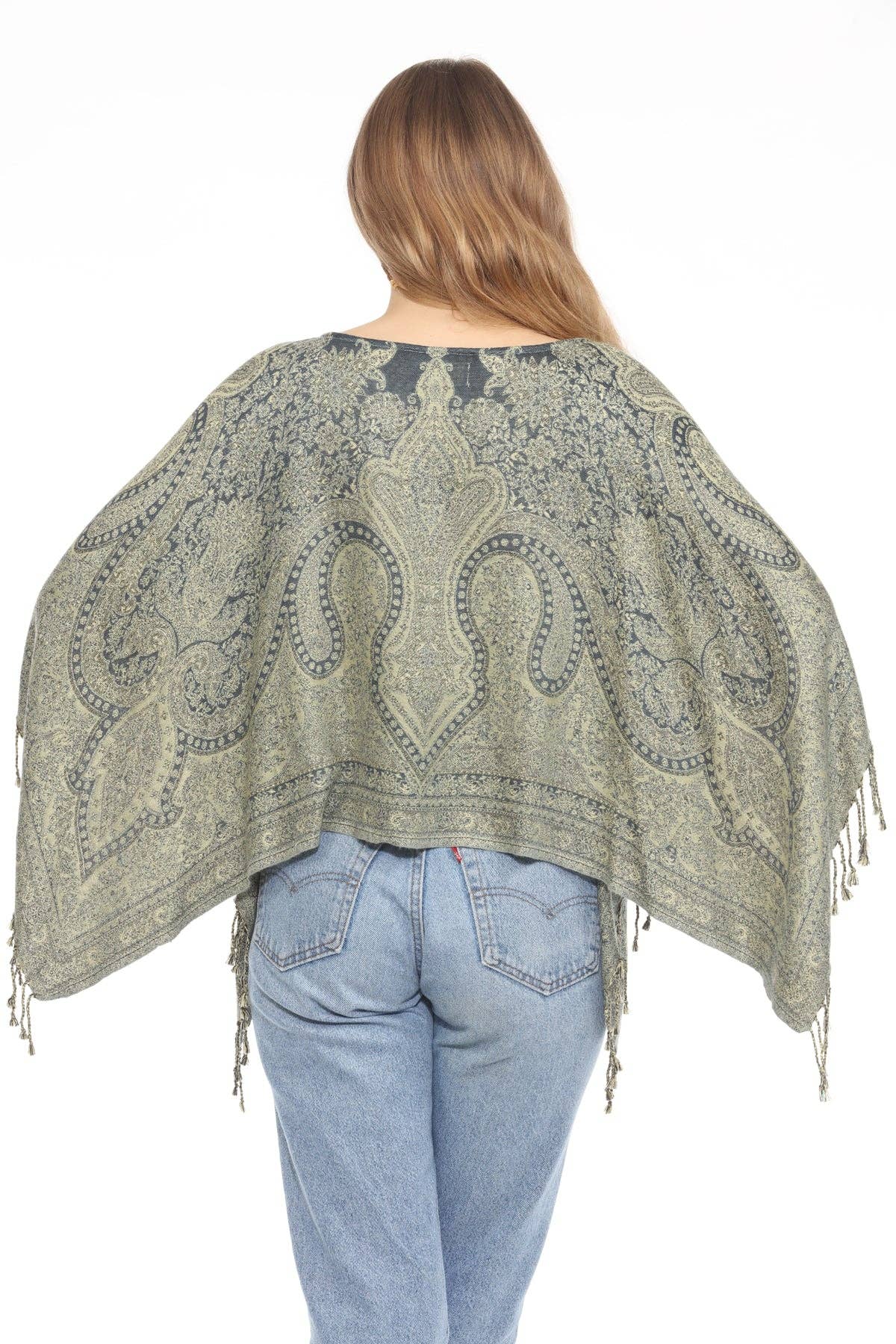 Lotus Paisley Fringe Shawl Top